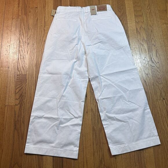 Levis Baggy Trouser Pants High Rise Straight Leg Womens 10/30 White 90s NWT $70 - Picture 3 of 7